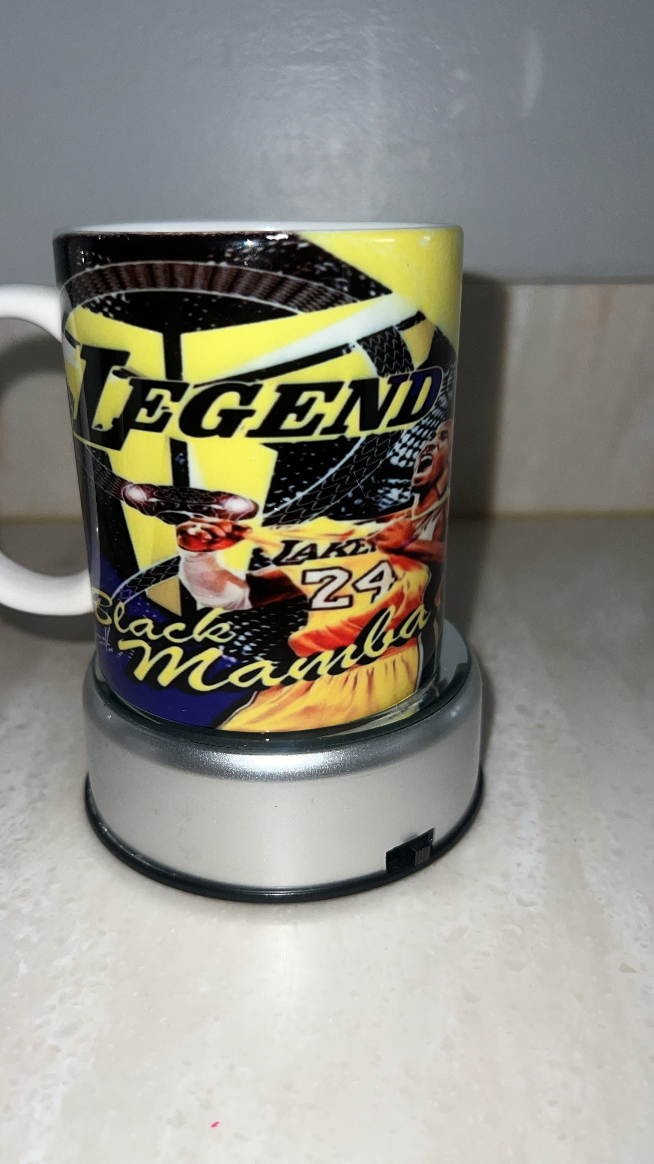 Custom sports themed mug with basketball design